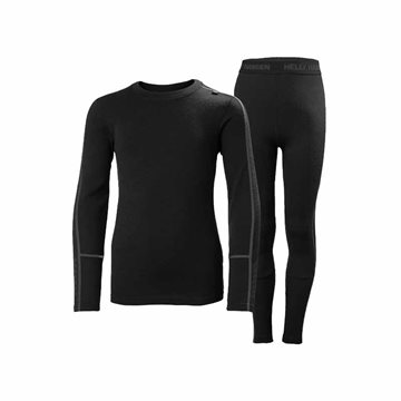 Helly Hansen Lifa Merino skiundertøj set sort til børn 49403